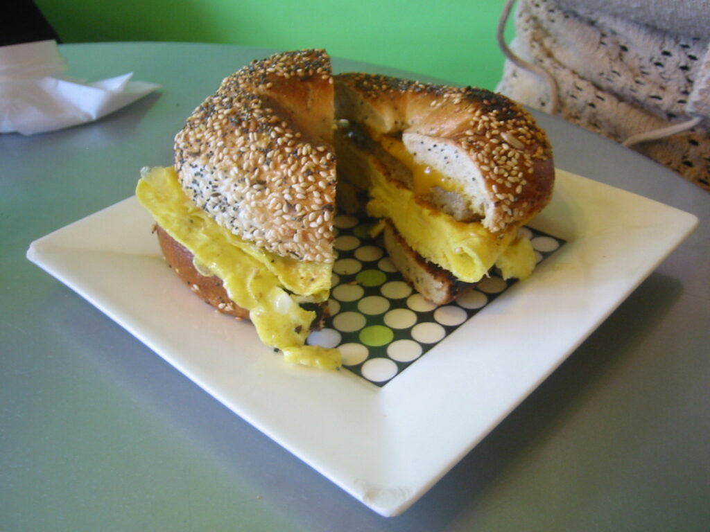 Tasty Eggwich June Bug Café breakfast bagel