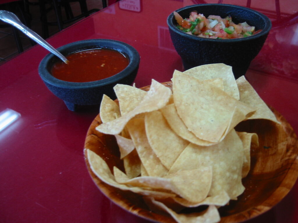 Chips from Gloria's Burritos in San Jose